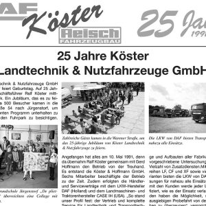 25 Jahre Köster Landtechnik & Nutzfahrzeuge GmbH